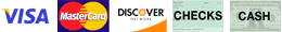 Visa, Mastercard, Discover, Cash, Check, Financing
